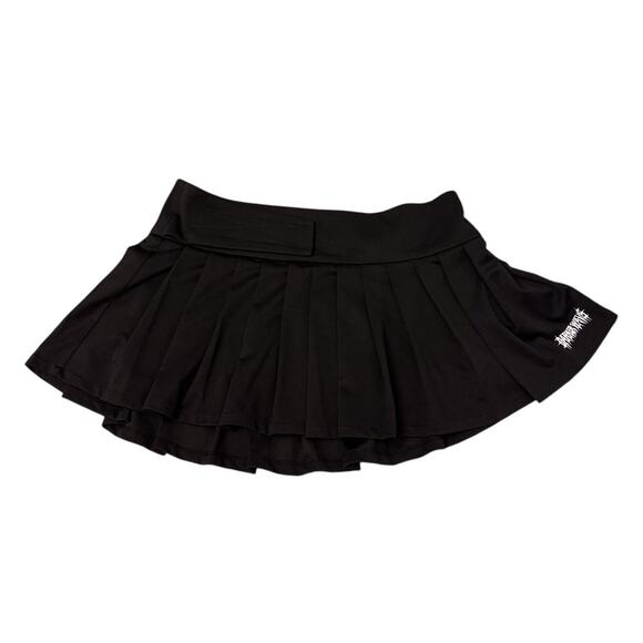 Dolls Kill Darker Waves Women's Black EMO Side Zipper Pleated Mini Skirts XXL - Picture 1 of 7